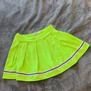 Vibrant Lime Green Skater Skirt Size Medium